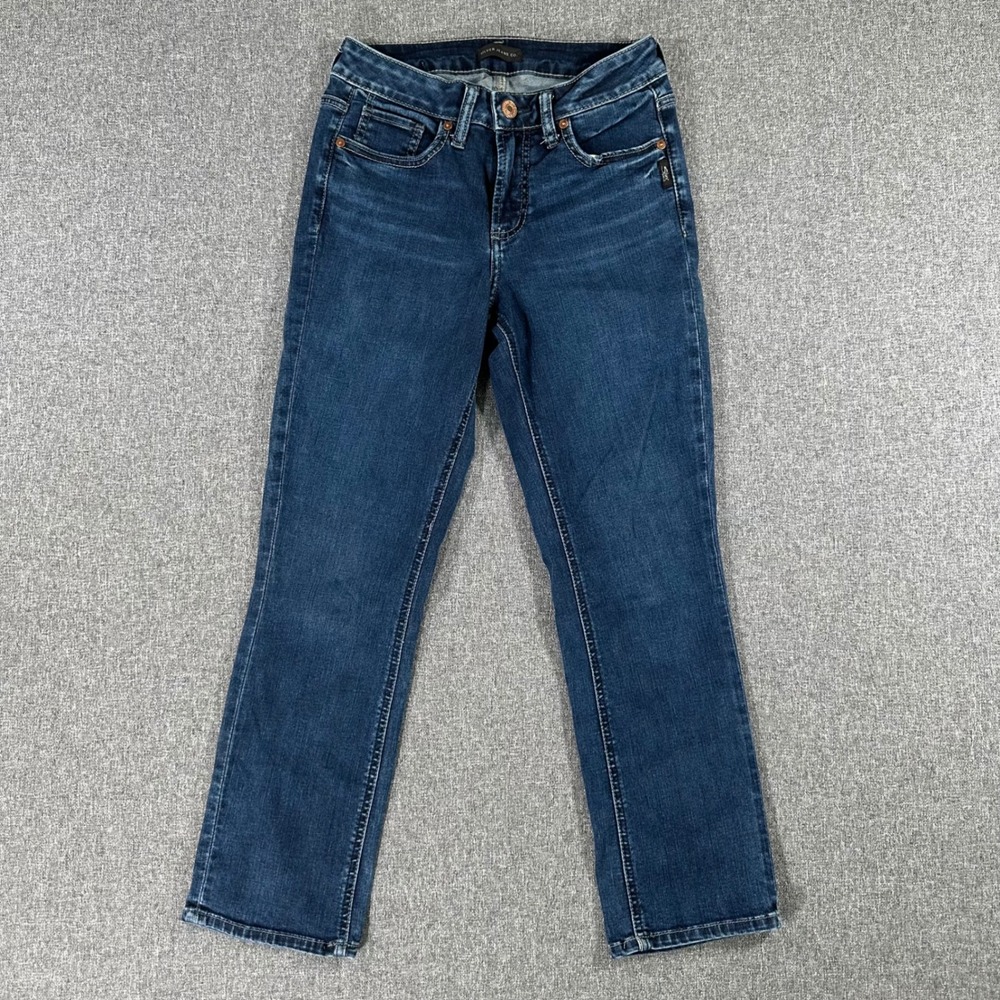 Silver Jeans Co Suki Capri Womens W27 L23.5 Blue Denim Mid Rise Slim Crop Jeans